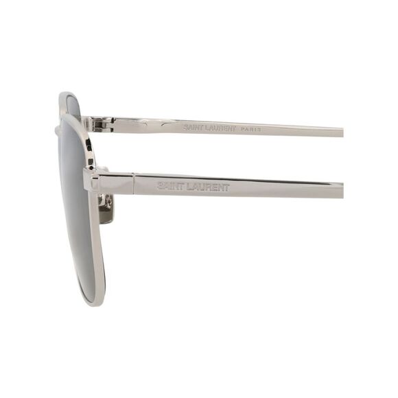 Saint Laurent Square-Frame Metal Sunglasses Silver Unisex-Adult - Picture 4 of 6